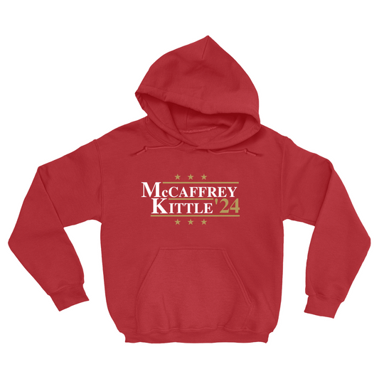 McCaffrey and Kittle 2024 Election Parody Pullover Hoodie