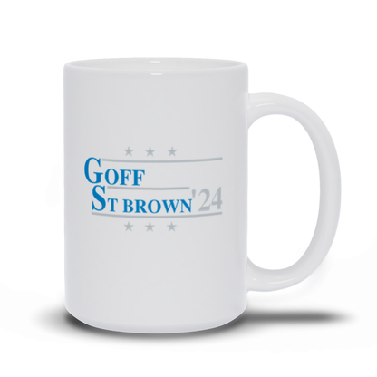 Goff and St. Brown 2024 Election Parody Coffee & Tea Mug