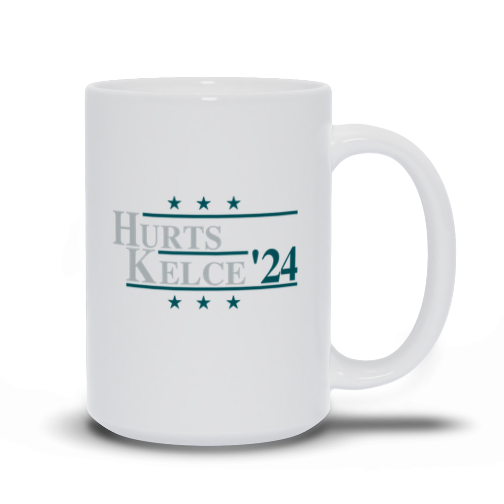 Hurts and Kelce 2024 Election Parody Coffee & Tea Mug