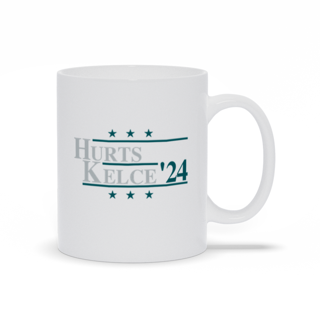 Hurts and Kelce 2024 Election Parody Coffee & Tea Mug