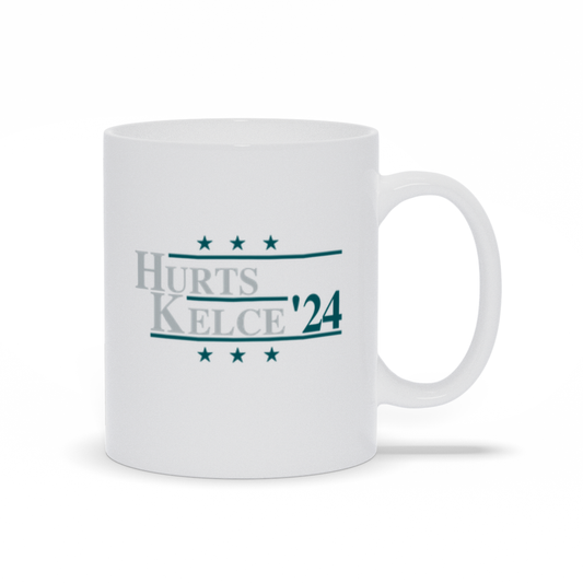 Hurts and Kelce 2024 Election Parody Coffee & Tea Mug